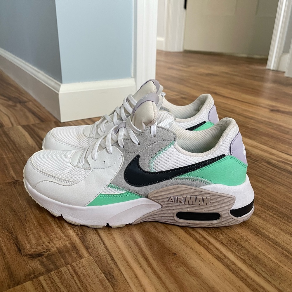 Women’s Nike Air Max Excee White and Green Sneakers